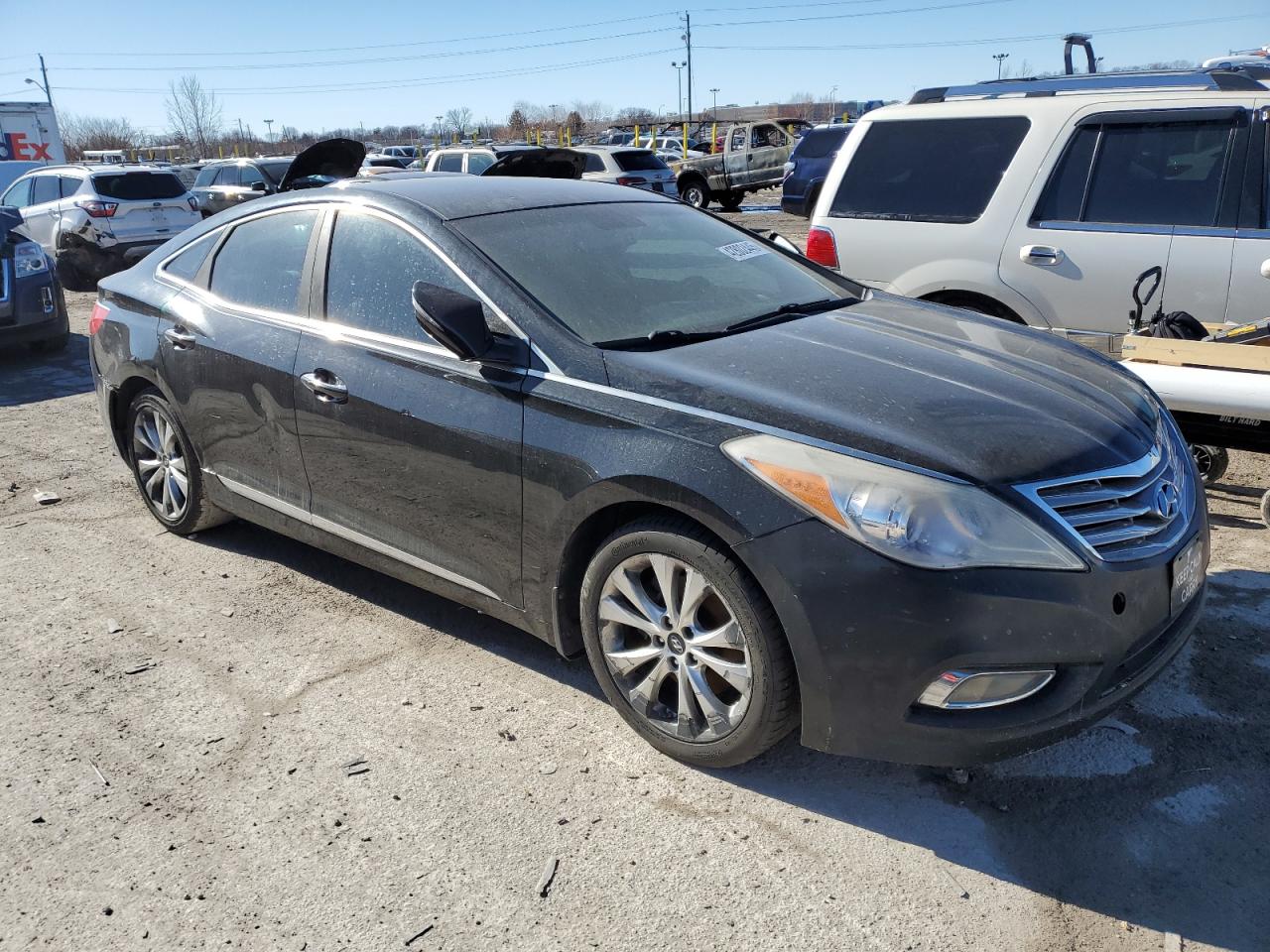 2013 Hyundai Azera VIN KMHFG4JG9DA259915 Copart auction photo, mechanical / side damage thumbnail 4