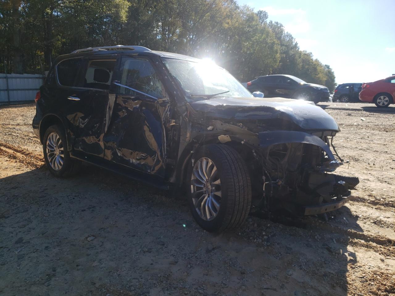 2015 Infiniti QX80 VIN JN8AZ2NF5F9571236 Copart auction photo, front end / side damage thumbnail 4
