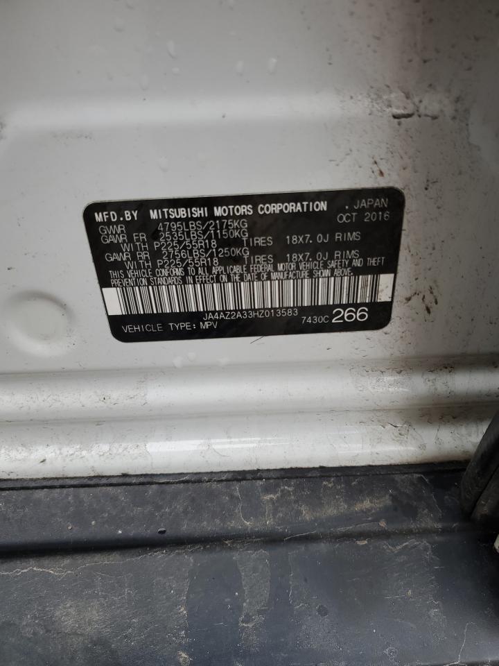 2017 Mitsubishi Outlander VIN JA4AZ2A33HZ013583 Copart auction photo, front end / rear end damage thumbnail 16