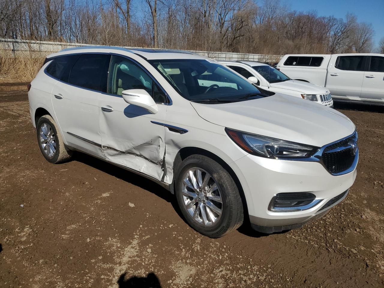 2018 Buick Enclave VIN 5GAERCKW8JJ160235 Copart auction photo, side / front end damage thumbnail 4