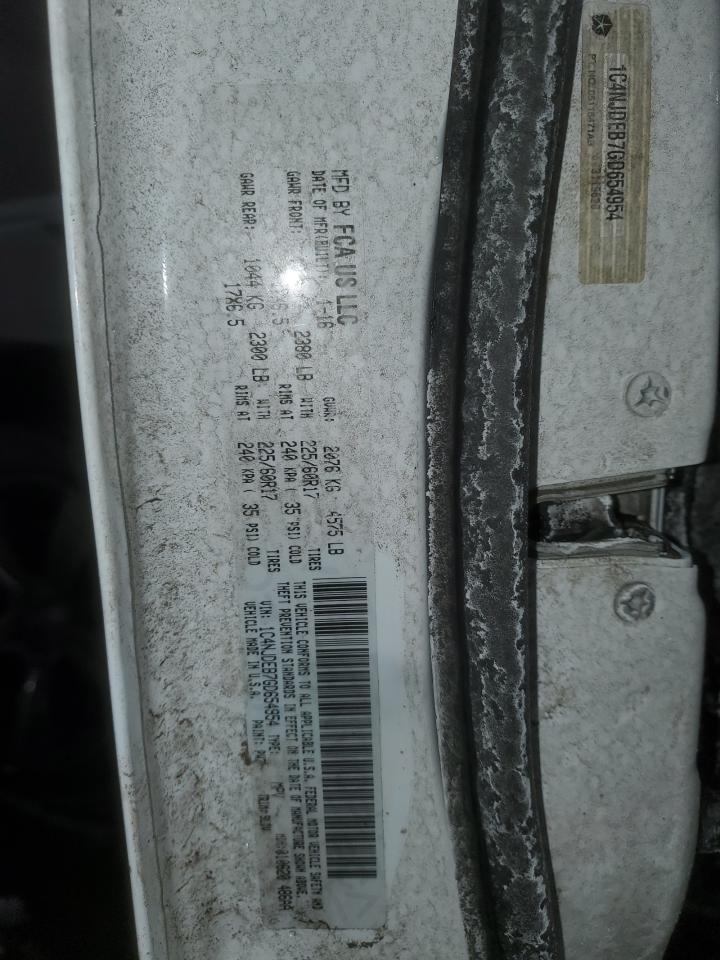 2016 Jeep Compass VIN 1C4NJDEB7GD654954 Copart auction photo, side / front end damage thumbnail 15
