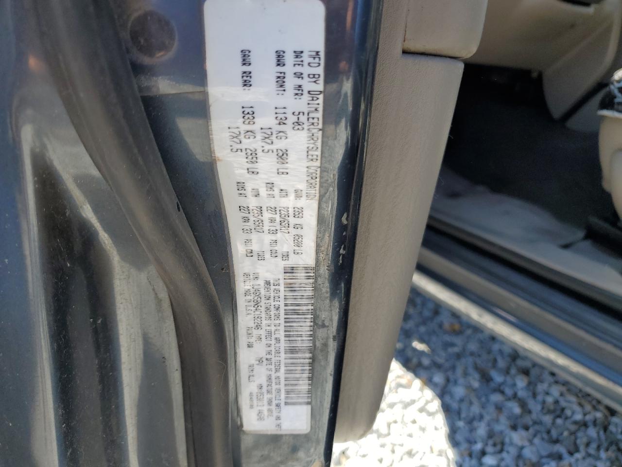 2004 Jeep Grand Cherokee VIN 1J4GX58N54C192246 Copart auction photo, front end / minor dent/scratches damage thumbnail 13