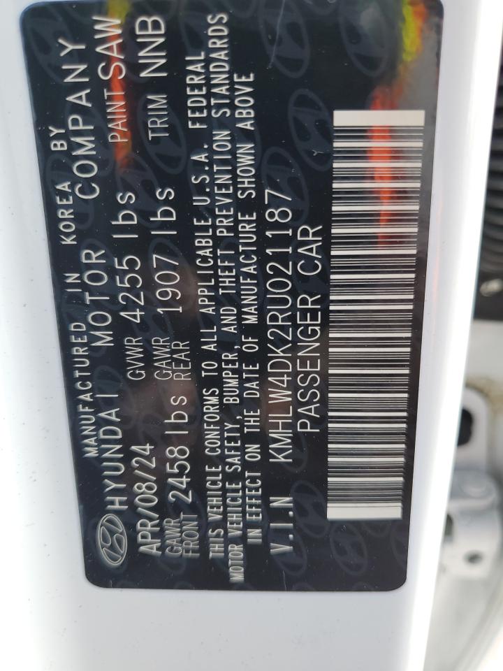 2024 Hyundai Elantra VIN KMHLW4DK2RU021187 Copart auction photo, rear end damage thumbnail 12