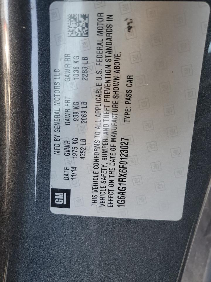 2015 Cadillac ATS VIN 1G6AG1RX6F0123027 Copart auction photo, front end damage thumbnail 14