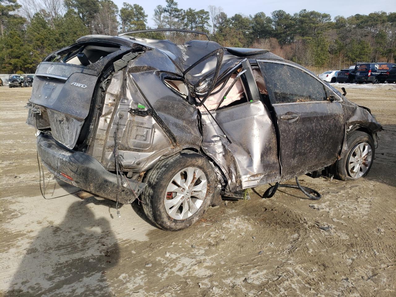 2012 Honda CR-V VIN 5J6RM4H5XCL059010 Copart auction photo, rollover damage thumbnail 3