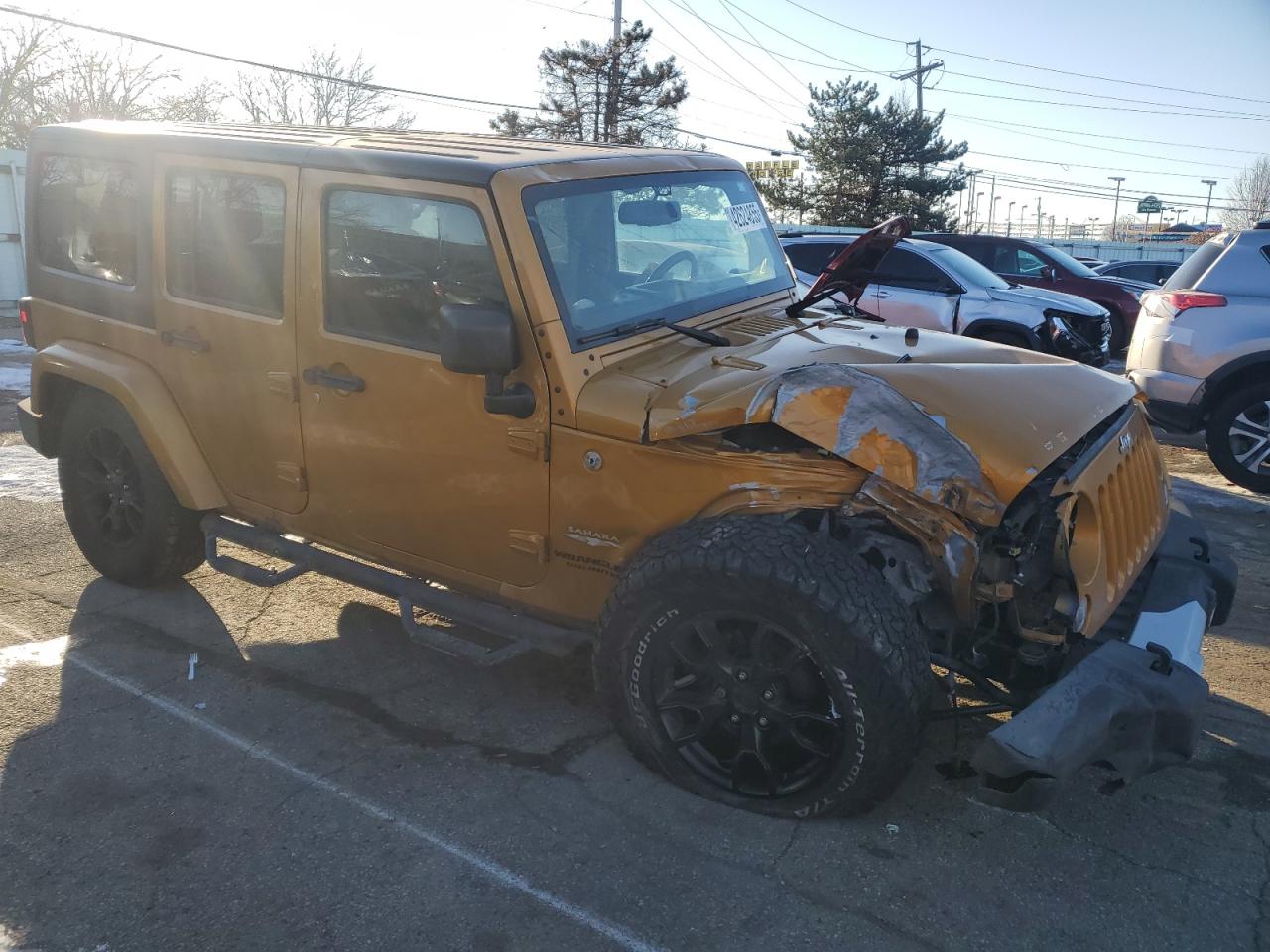 2014 Jeep Wrangler VIN 1C4BJWEG1EL168945 Copart auction photo, front end / undercarriage damage thumbnail 4