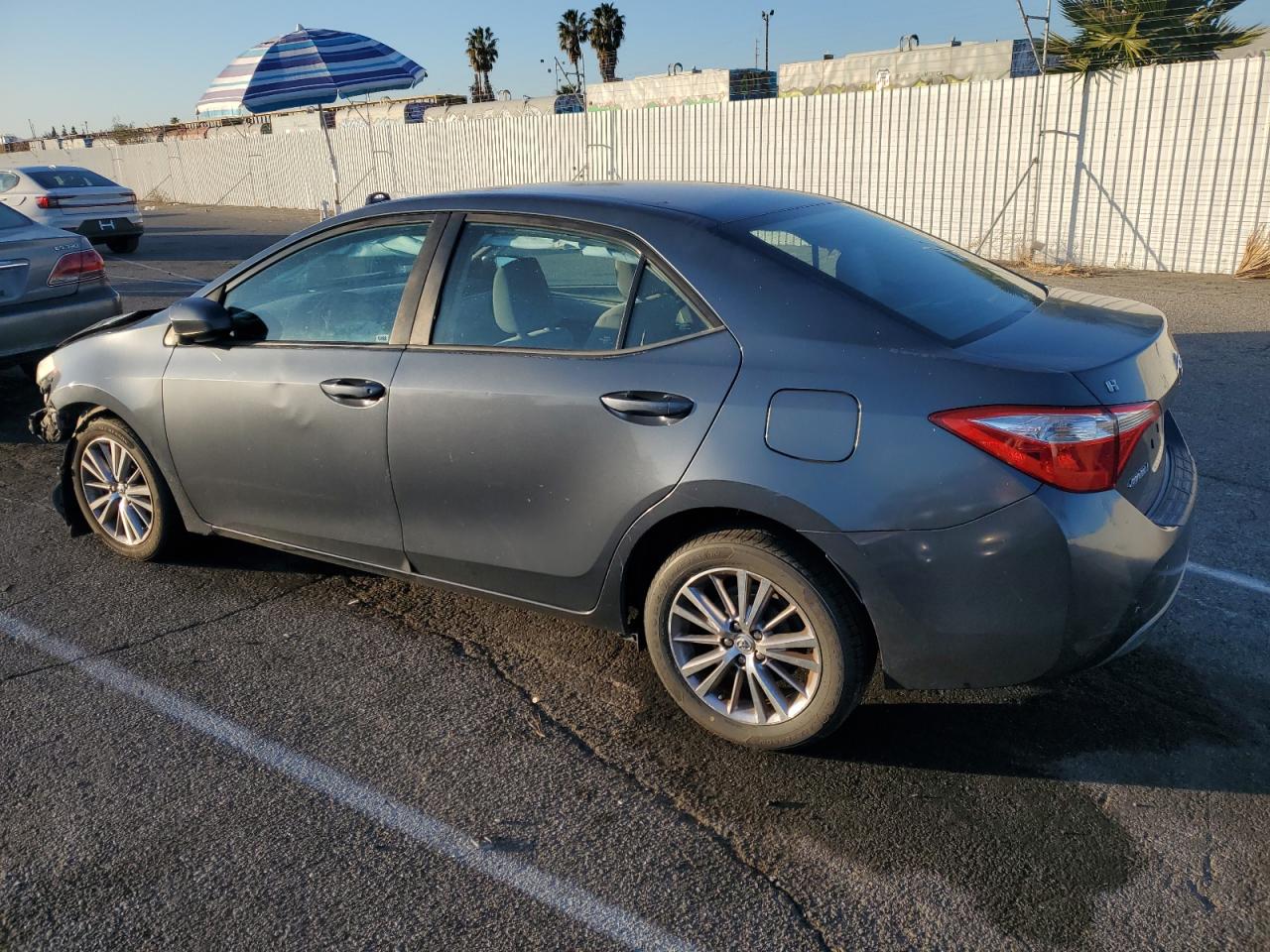 2014 Toyota Corolla VIN 5YFBURHE8EP148430 Copart auction photo, front end / side damage thumbnail 2