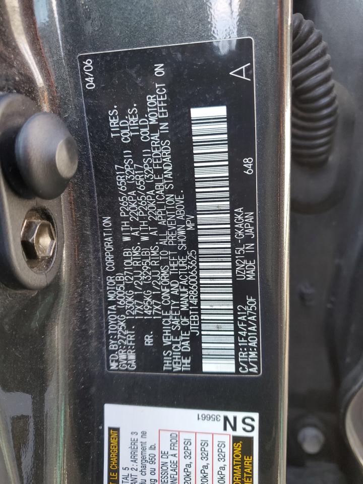 2006 Toyota 4Runner VIN JTEBT14R860063625 Copart auction photo, front end damage thumbnail 13