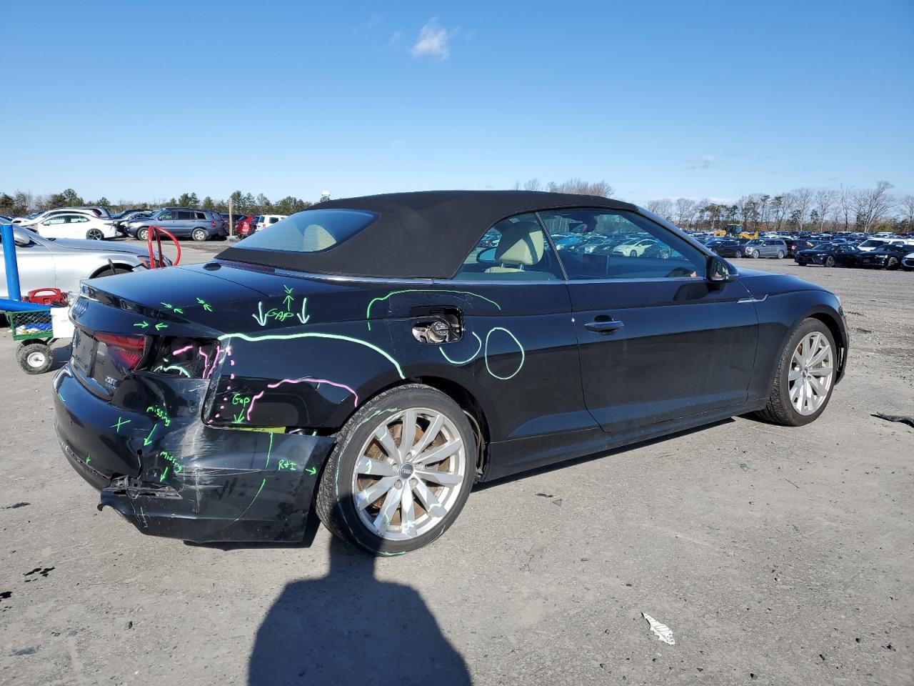 2018 Audi A5 VIN WAUYNGF59JN003464 Copart auction photo, rear end / front end damage thumbnail 3