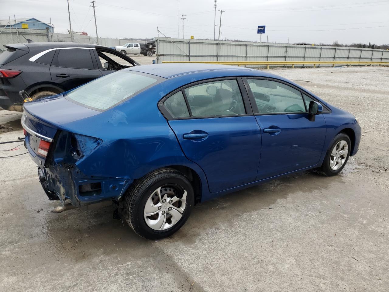 2013 Honda Civic VIN 19XFB2F53DE100089 Copart auction photo, rear end damage thumbnail 3