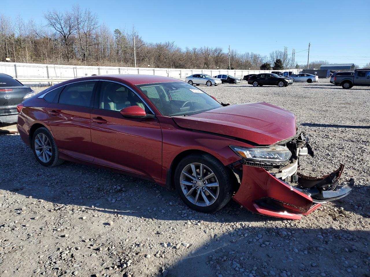 2021 Honda Accord VIN 1HGCV1F14MA076083 Copart auction photo, front end / side damage thumbnail 4