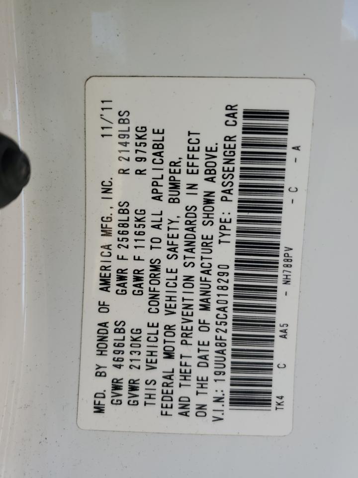 2012 Acura TL VIN 19UUA8F25CA018290 Copart auction photo, front end / rear end damage thumbnail 14