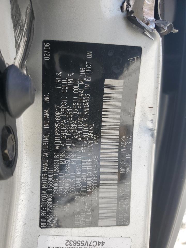 2006 Toyota Sienna VIN 5TDZA22C86S459578 Copart auction photo, front end damage thumbnail 16