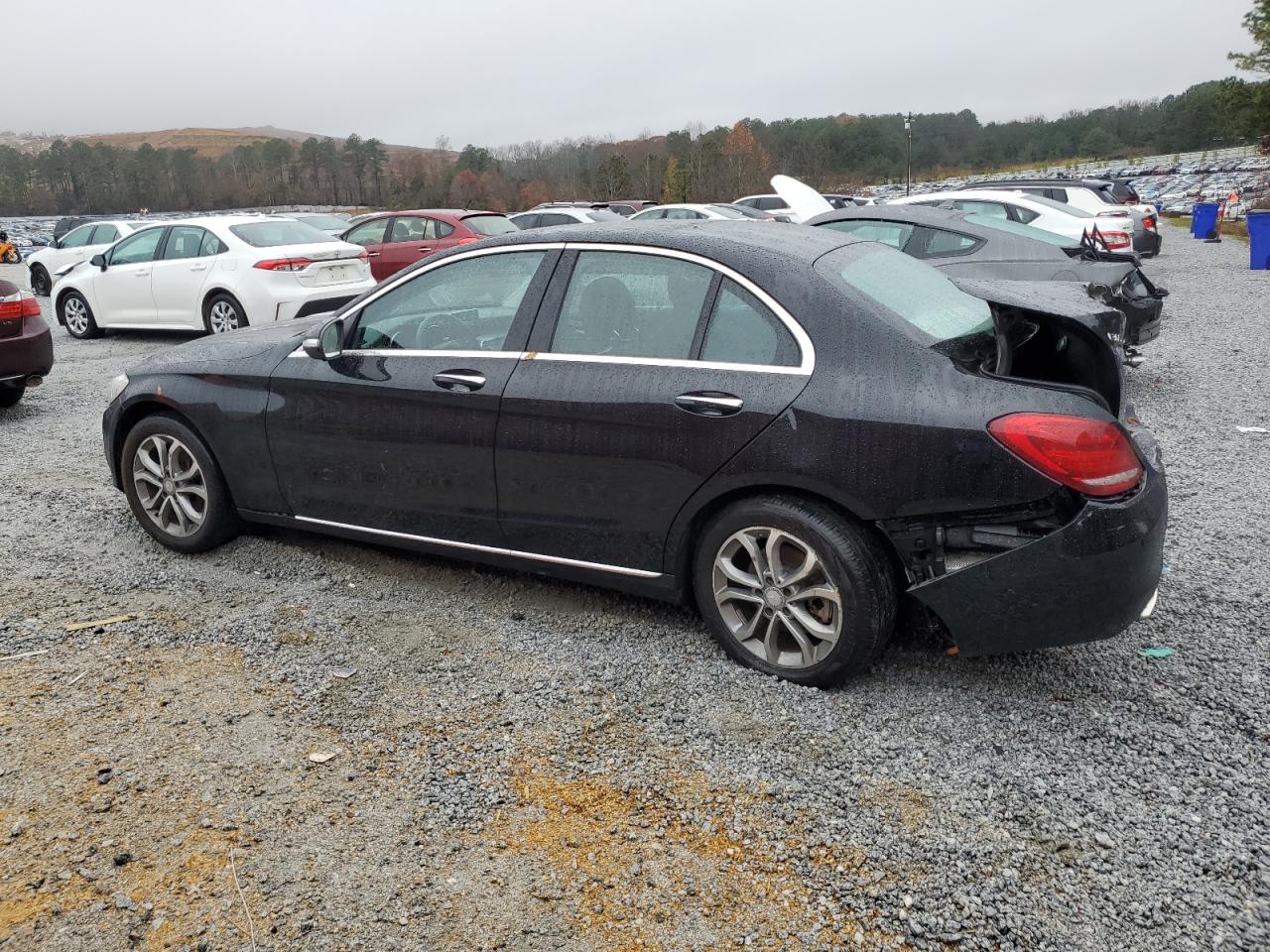 2015 Mercedes-Benz C-klasse VIN 55SWF4KB8FU091932 Copart auction photo, rear end / side damage thumbnail 2