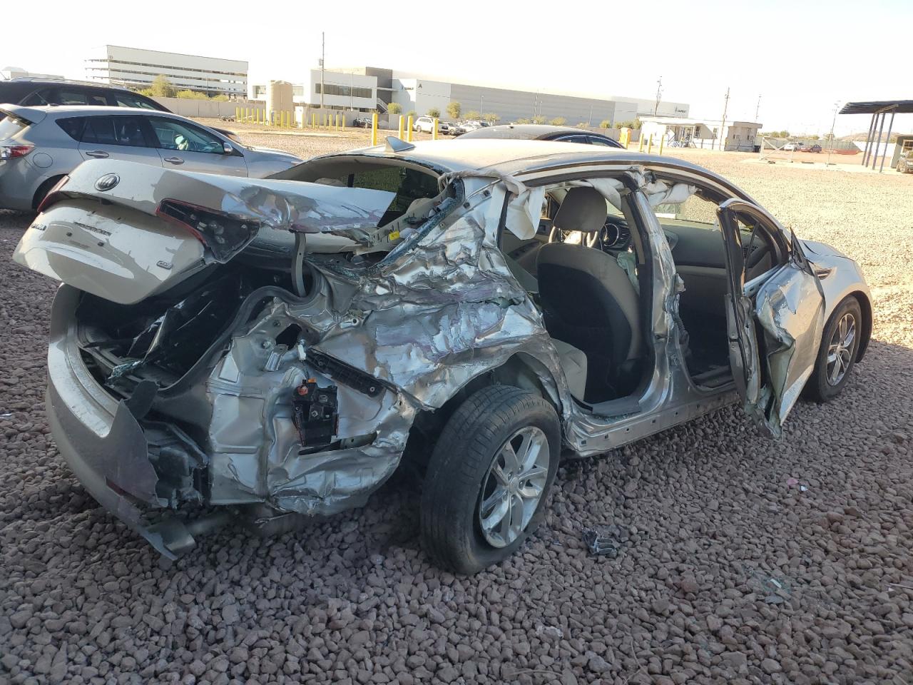 2013 KIA Optima VIN KNAGM4A77D5378277 Copart auction photo, rear end / side damage thumbnail 3