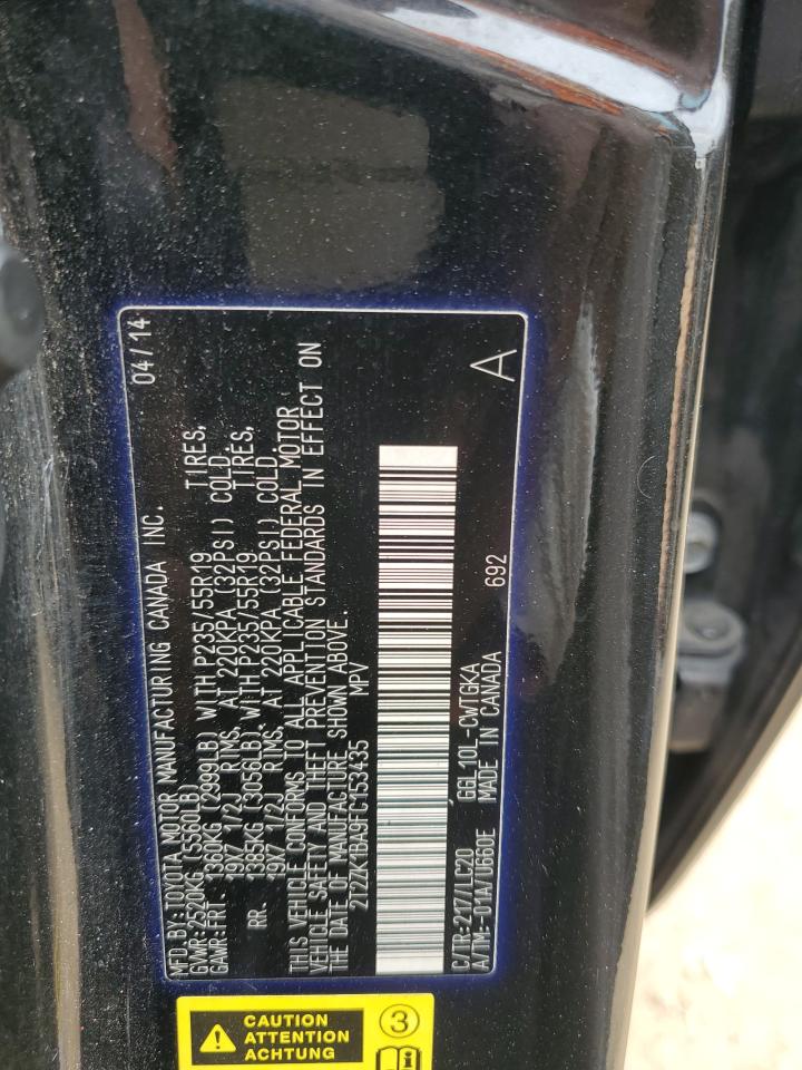 2015 Lexus RX VIN 2T2ZK1BA9FC153435 Copart auction photo, front end damage thumbnail 13