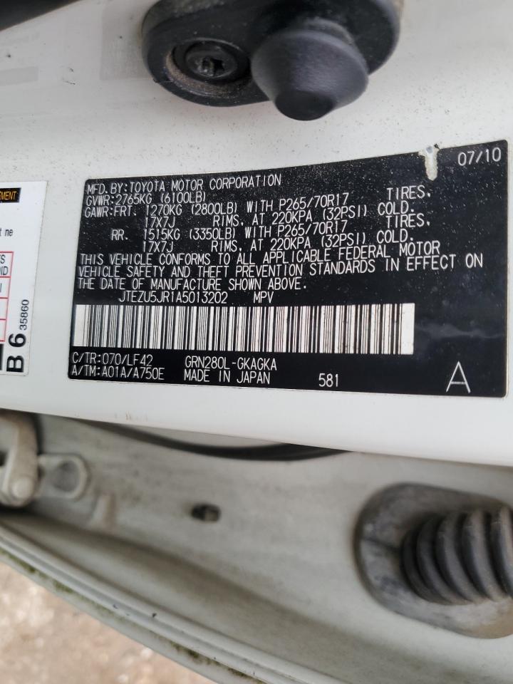2010 Toyota 4Runner VIN JTEZU5JR1A5013202 Copart auction photo, front end damage thumbnail 15