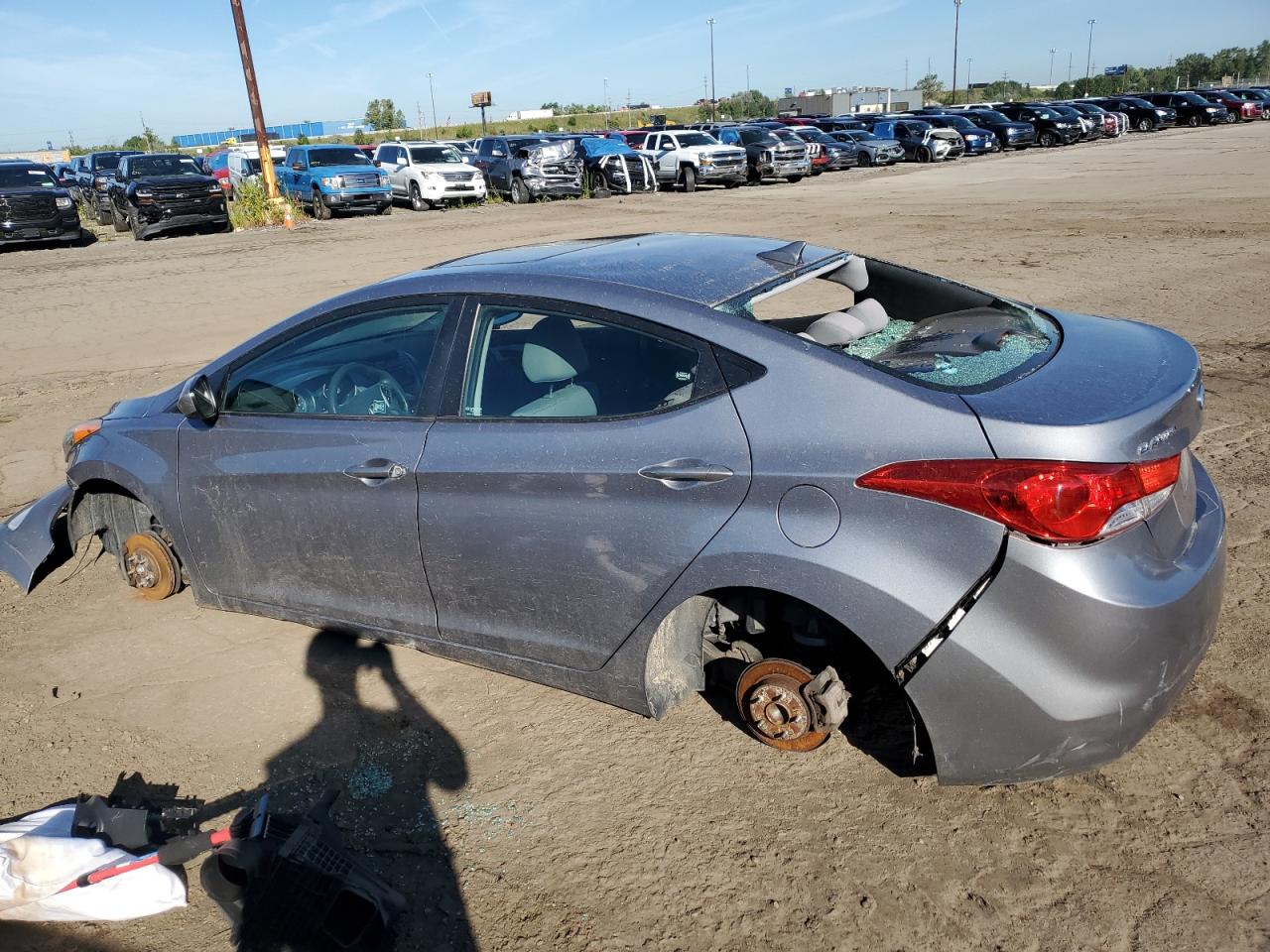 2013 Hyundai Elantra VIN KMHDH4AE9DU503578 Copart auction photo, all over / vandalism damage thumbnail 2