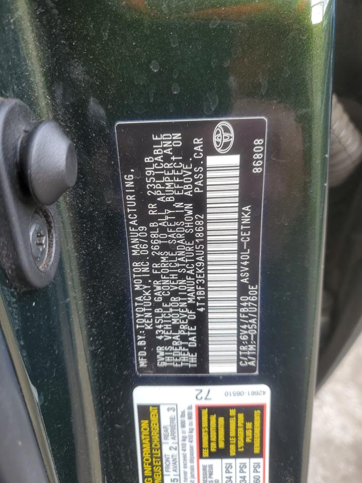 2010 Toyota Camry VIN 4T1BF3EK9AU518682 Copart auction photo, rear end damage thumbnail 12