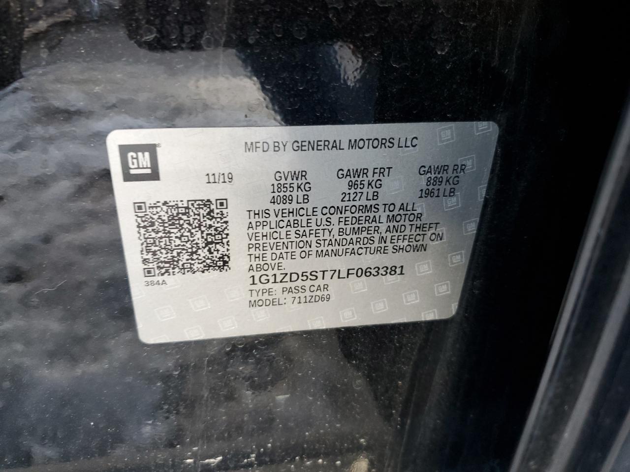 2020 Chevrolet Malibu VIN 1G1ZD5ST7LF063381 Copart auction photo, front end damage thumbnail 12