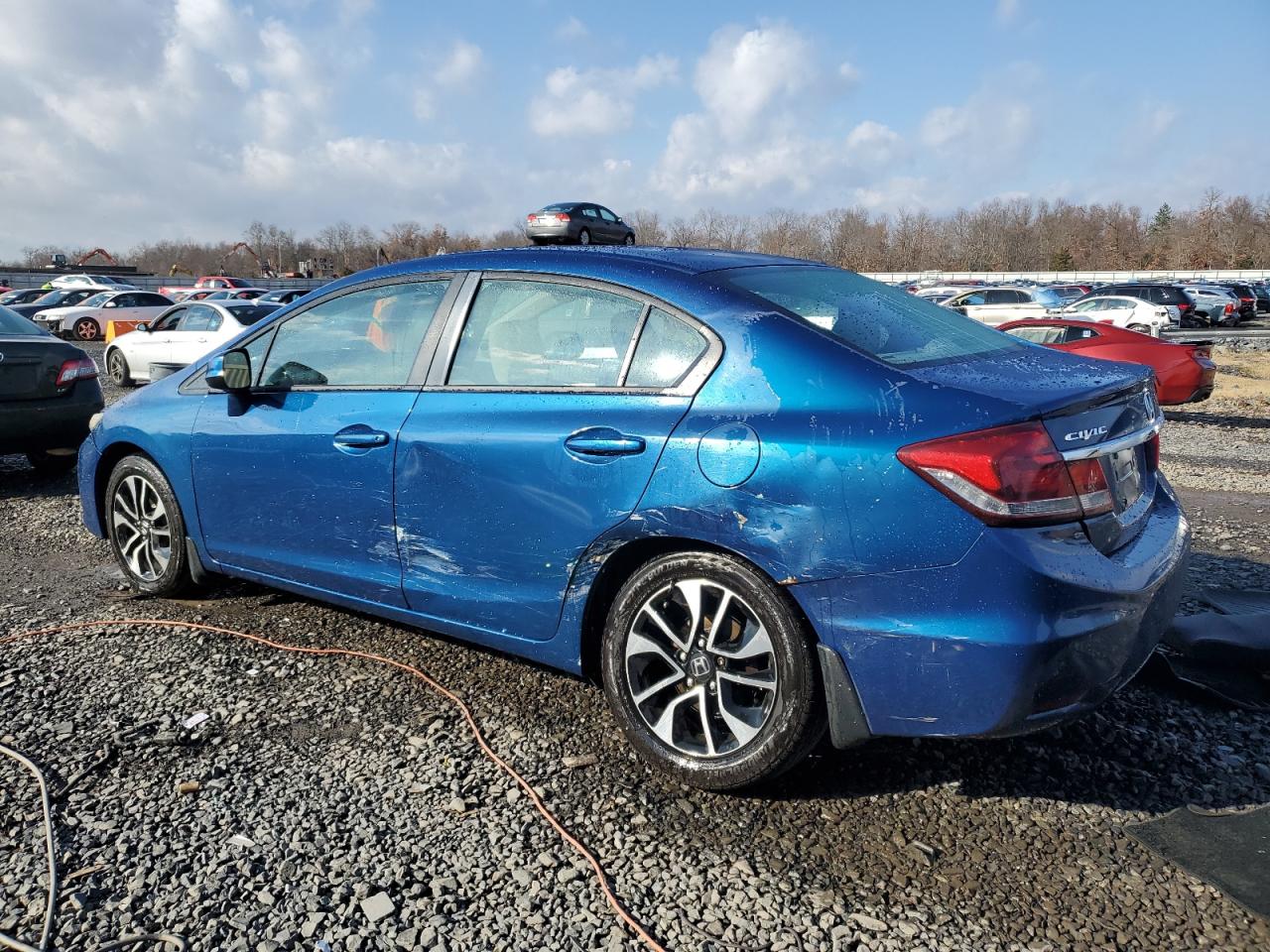 2013 Honda Civic VIN 19XFB2F83DE201143 Copart auction photo, rear end / side damage thumbnail 2
