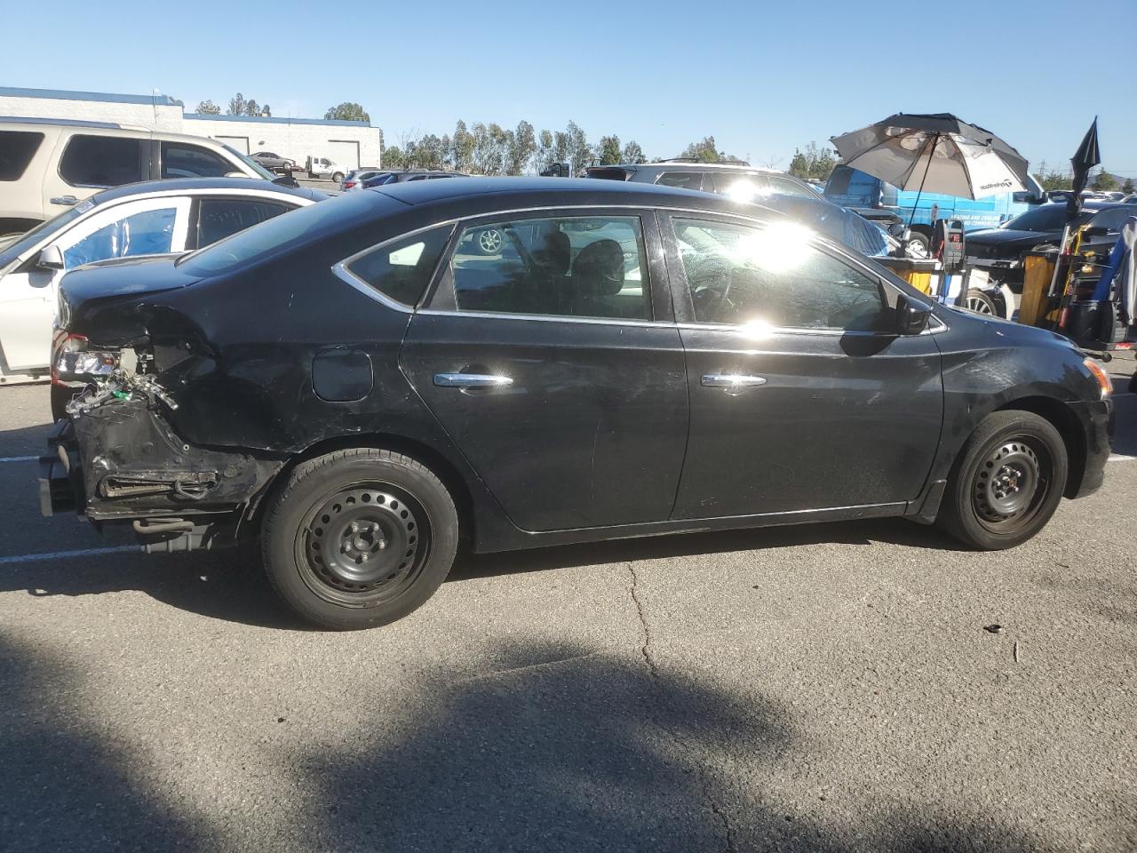 2015 Nissan Sentra VIN 3N1AB7AP6FY349118 Copart auction photo, rear end / side damage thumbnail 3
