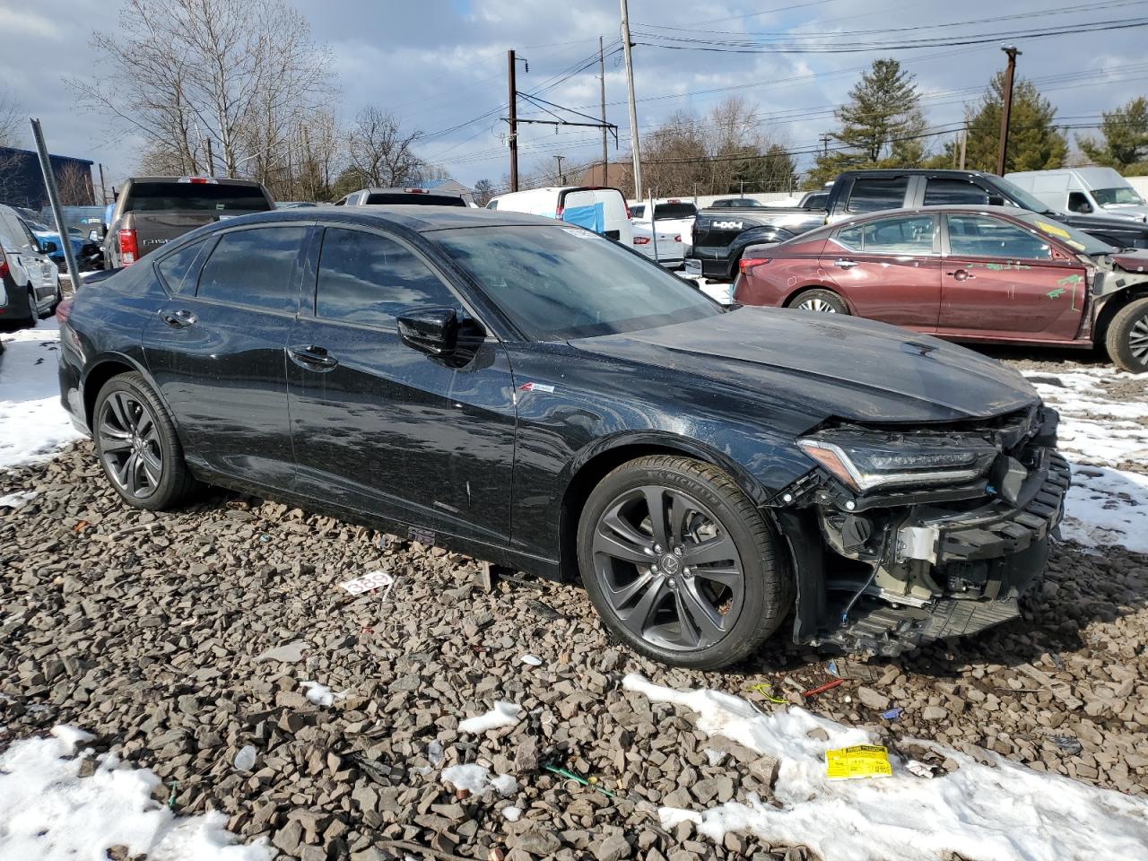 2021 Acura TLX VIN 19UUB6F53MA007107 Copart auction photo, front end damage thumbnail 4