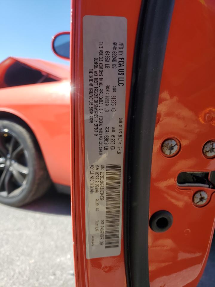 2018 Dodge Challenger VIN 2C3CDZAG7JH334030 Copart auction photo, front end damage thumbnail 12