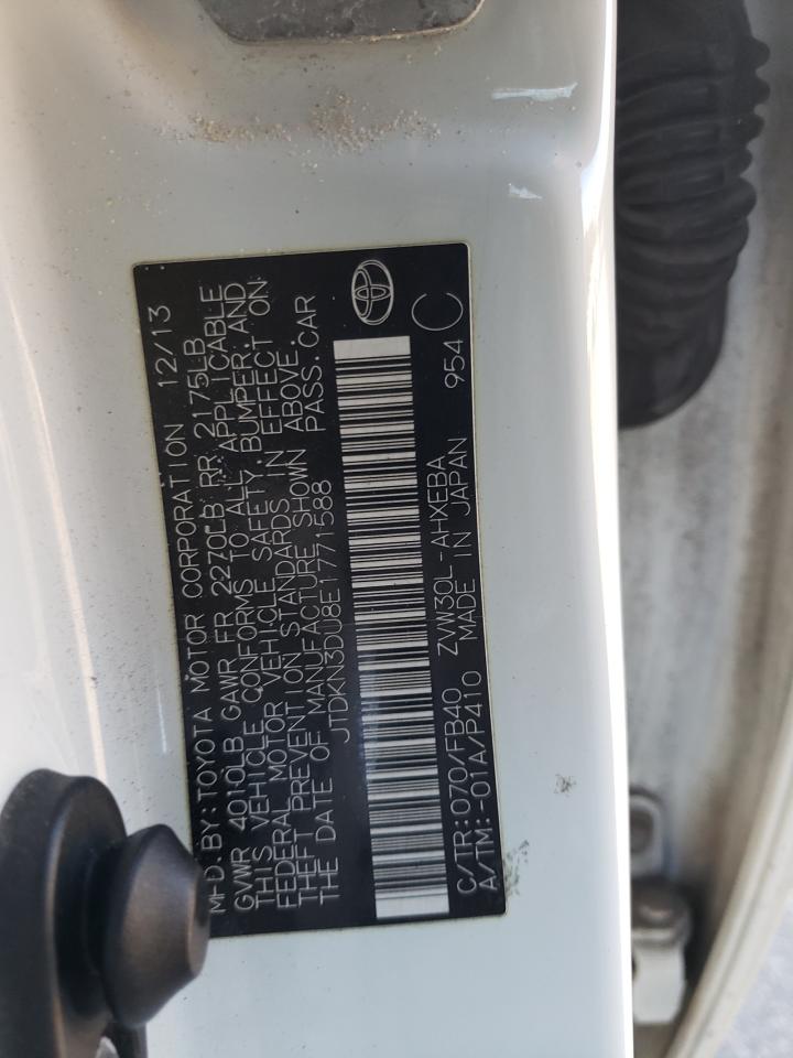 2014 Toyota Prius VIN JTDKN3DU8E1771588 Copart auction photo, front end damage thumbnail 12