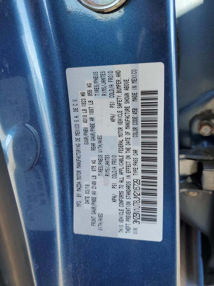 2018 Mazda 3 VIN 3MZBN1U78JM216729 Copart auction photo, all over damage thumbnail 13