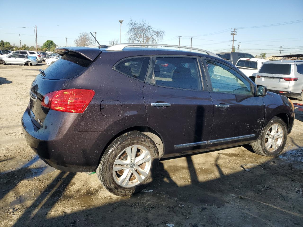 2013 Nissan Rogue VIN JN8AS5MV2DW622608 Copart auction photo, side / front end damage thumbnail 3
