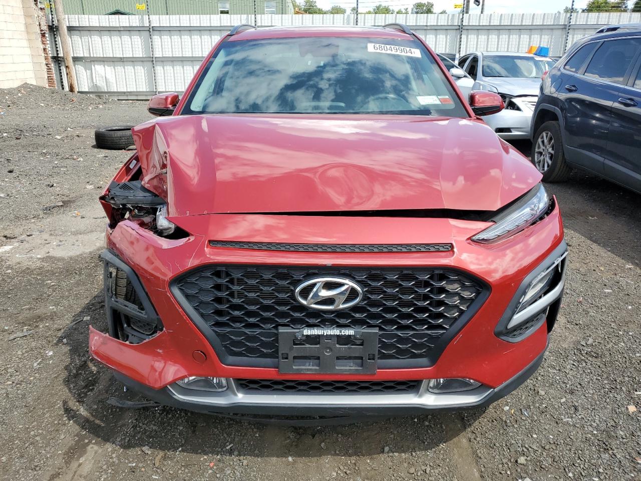 2019 Hyundai Kona VIN KM8K6CAA6KU356427 Copart auction photo, front end damage thumbnail 5