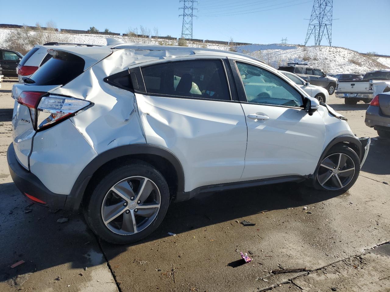 2022 Honda HR-V VIN 3CZRU6H57NM731120 Copart auction photo, rollover damage thumbnail 3