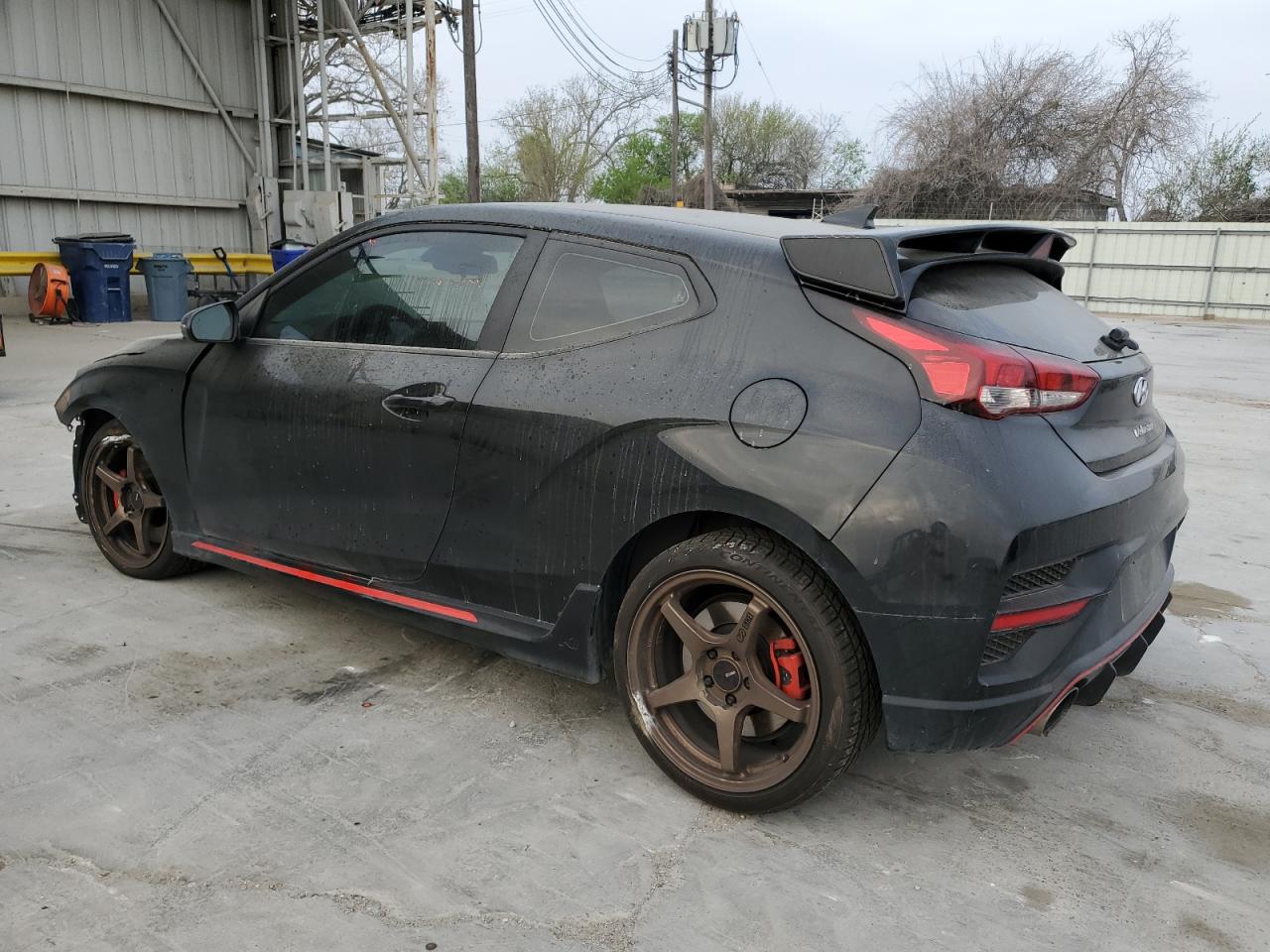 2022 Hyundai Veloster VIN KMHT36AH7NU013979 Copart auction photo, side / front end damage thumbnail 2