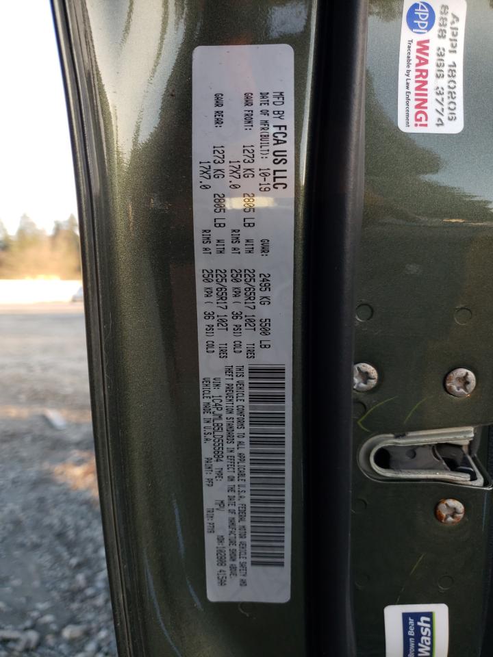 2020 Jeep Grand Cherokee VIN 1C4PJMLB5LD555684 Copart auction photo, front end damage thumbnail 13