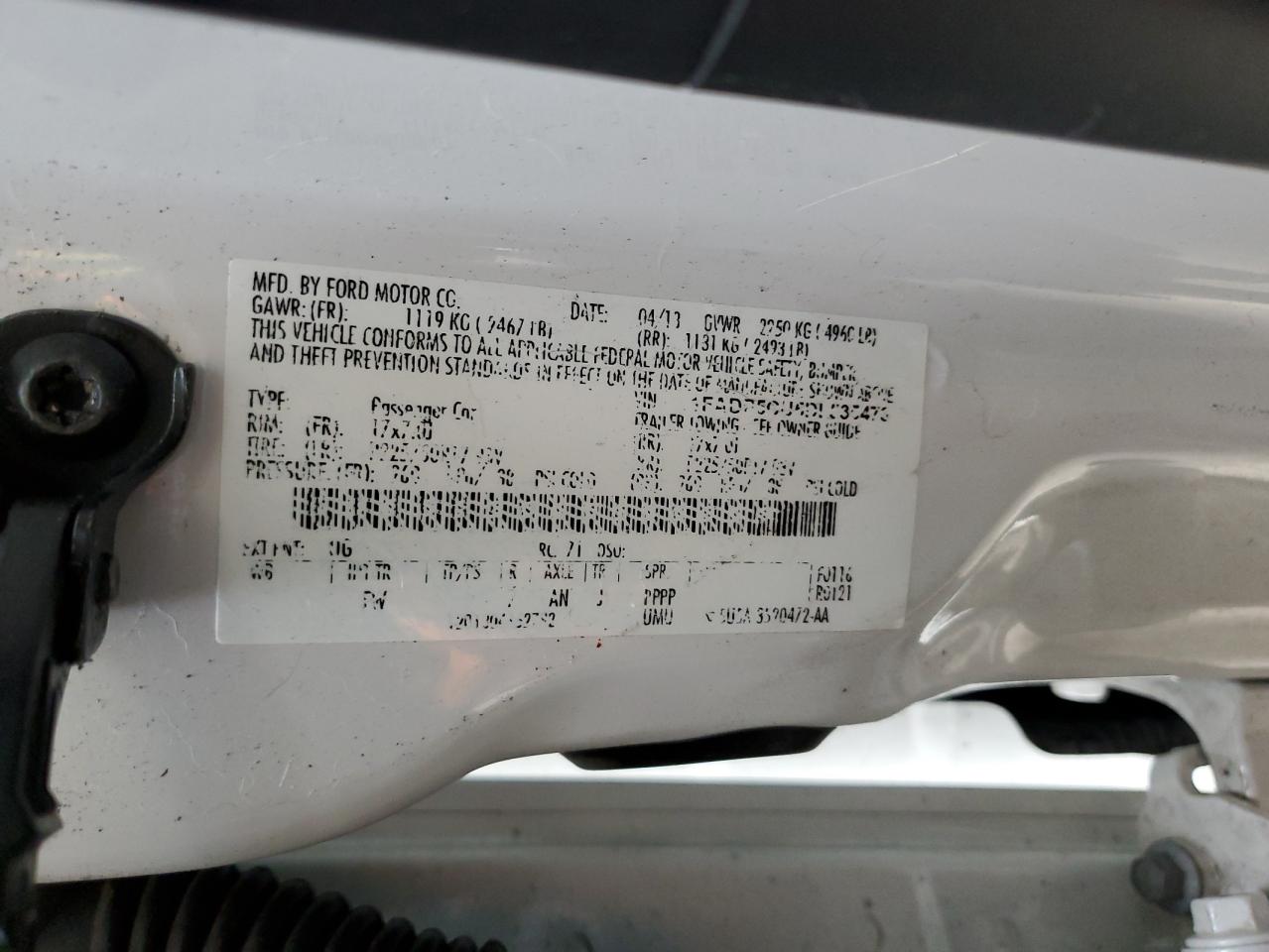 2013 Ford C-MAX VIN 1FADP5CU5DL535473 Copart auction photo, front end damage thumbnail 15