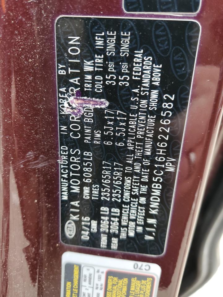 2017 KIA Sedona VIN KNDMB5C16H6226582 Copart auction photo, front end / undercarriage damage thumbnail 14