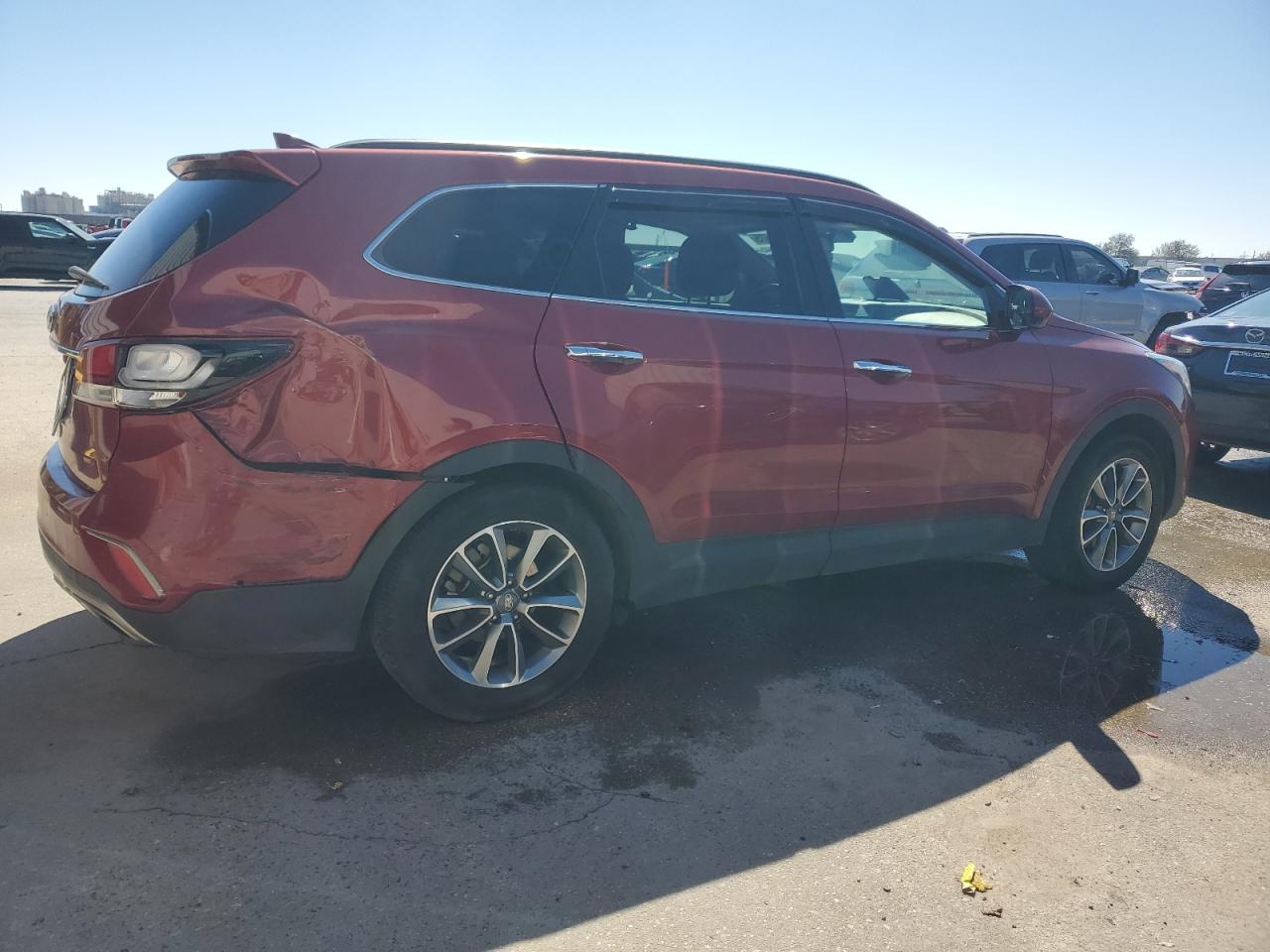 2018 Hyundai Santa Fe VIN KM8SM4HF9JU272694 Copart auction photo, rear end / side damage thumbnail 3