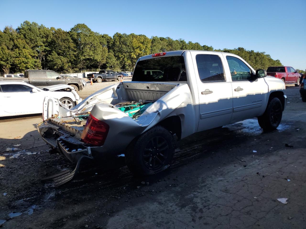 2013 Chevrolet Silverado VIN 3GCPCSE02DG367252 Copart auction photo, rear end damage thumbnail 3