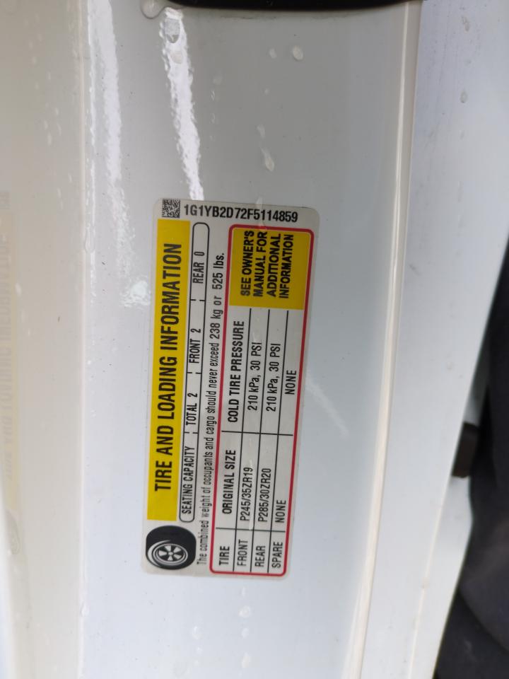 2015 Chevrolet Corvette VIN 1G1YB2D72F5114859 Copart auction photo, front end damage thumbnail 12