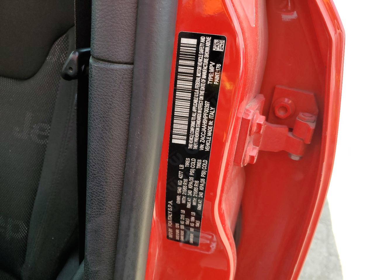 2017 Jeep Renegade VIN ZACCJAAH6HPF00397 Copart auction photo, minor dent/scratches damage thumbnail 12