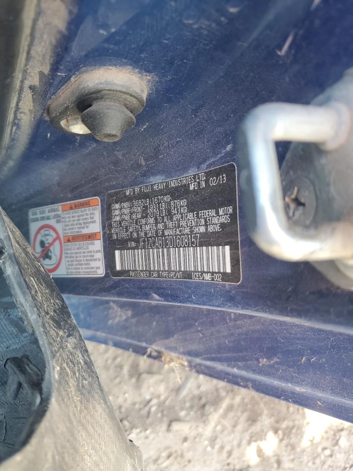 2013 Subaru BRZ VIN JF1ZCAB13D1608157 Copart auction photo, all over damage thumbnail 12