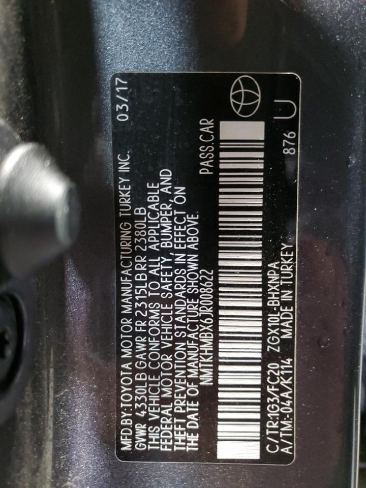 2018 Toyota C-HR VIN NMTKHMBX6JR008622 Copart auction photo, rollover damage thumbnail 13