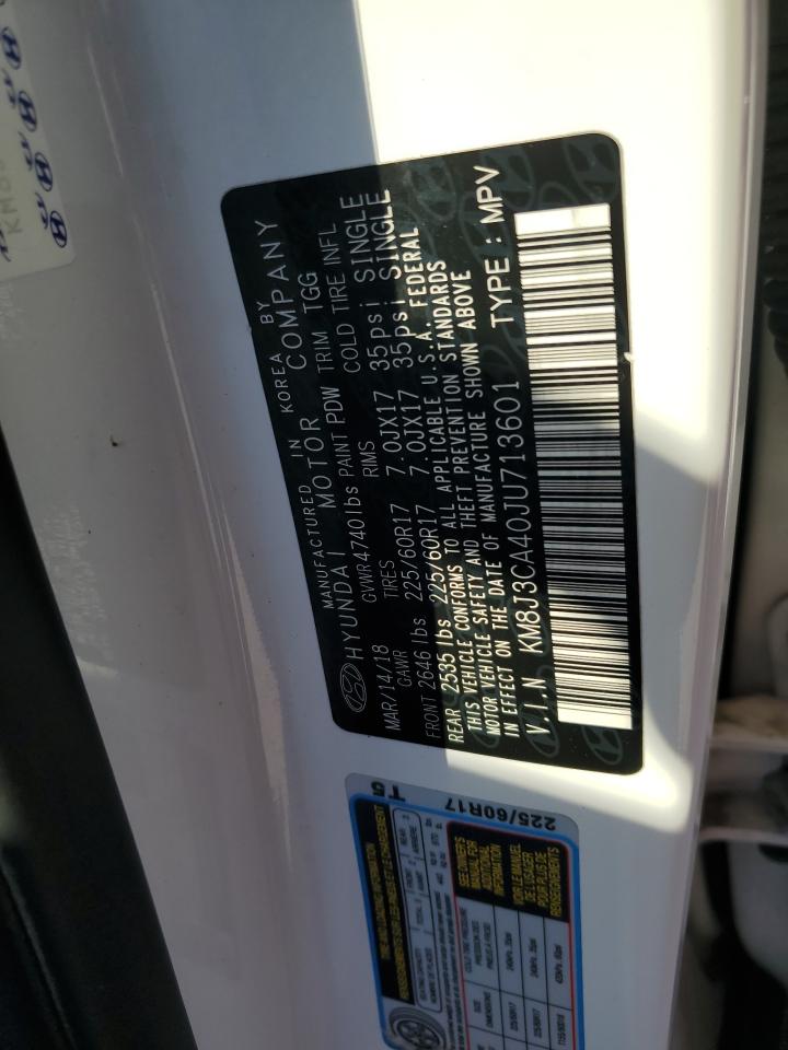 2018 Hyundai Tucson VIN KM8J3CA40JU713601 Copart auction photo, front end damage thumbnail 16