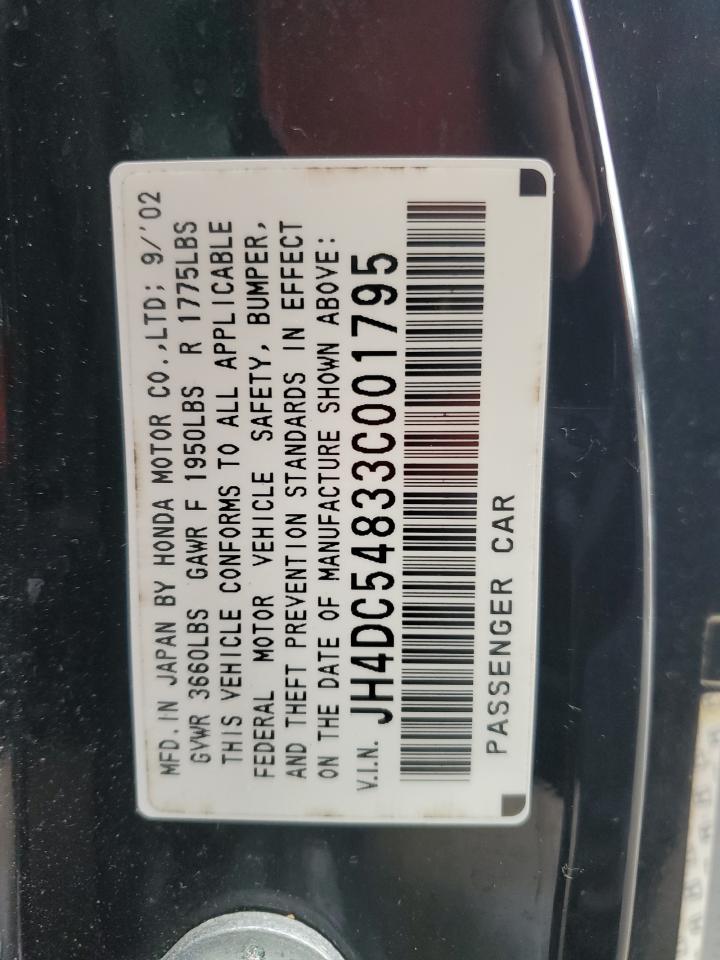 2003 Acura RSX VIN JH4DC54833C001795 Copart auction photo, front end / undercarriage damage thumbnail 12