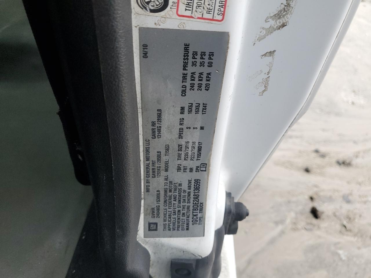 2010 Chevrolet Colorado VIN 1GCKTBDE2A8136599 Copart auction photo, minor dent/scratches damage thumbnail 12