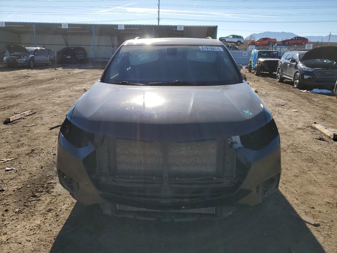 2020 Chevrolet Traverse VIN 1GNEVHKW5LJ152384 Copart auction photo, front end / side damage thumbnail 5