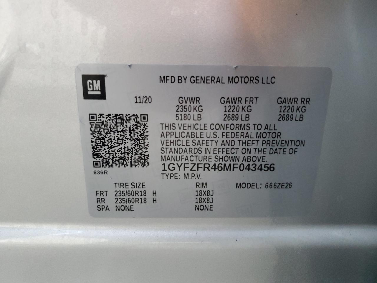 2021 Cadillac XT4 VIN 1GYFZFR46MF043456 Copart auction photo, rollover / undercarriage damage thumbnail 12