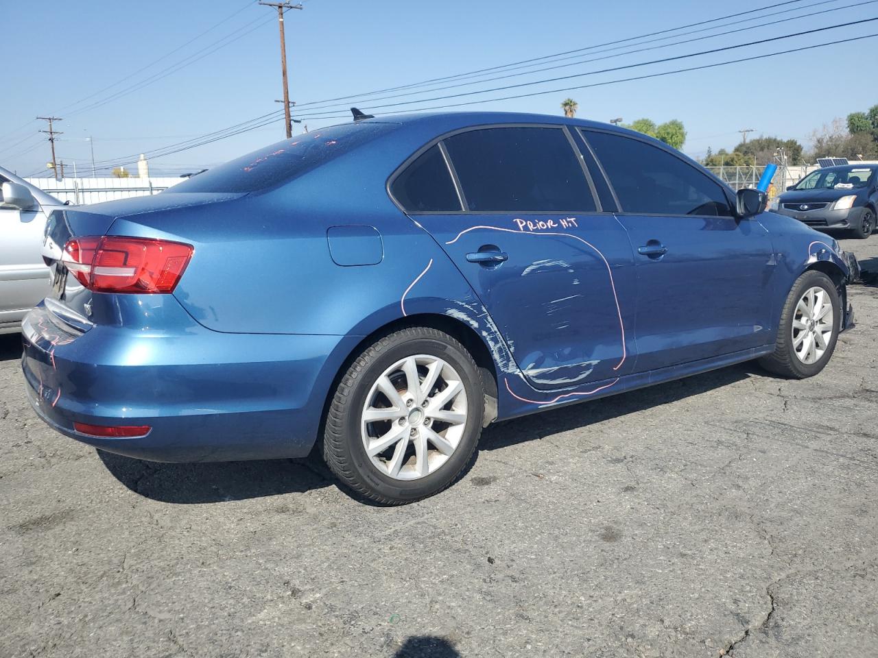 2015 Volkswagen Jetta VIN 3VWB17AJ0FM287784 Copart auction photo, front end / side damage thumbnail 3