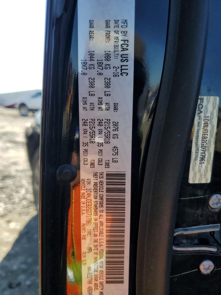 2016 Jeep Compass VIN 1C4NJDEB2GD717961 Copart auction photo, all over damage thumbnail 13